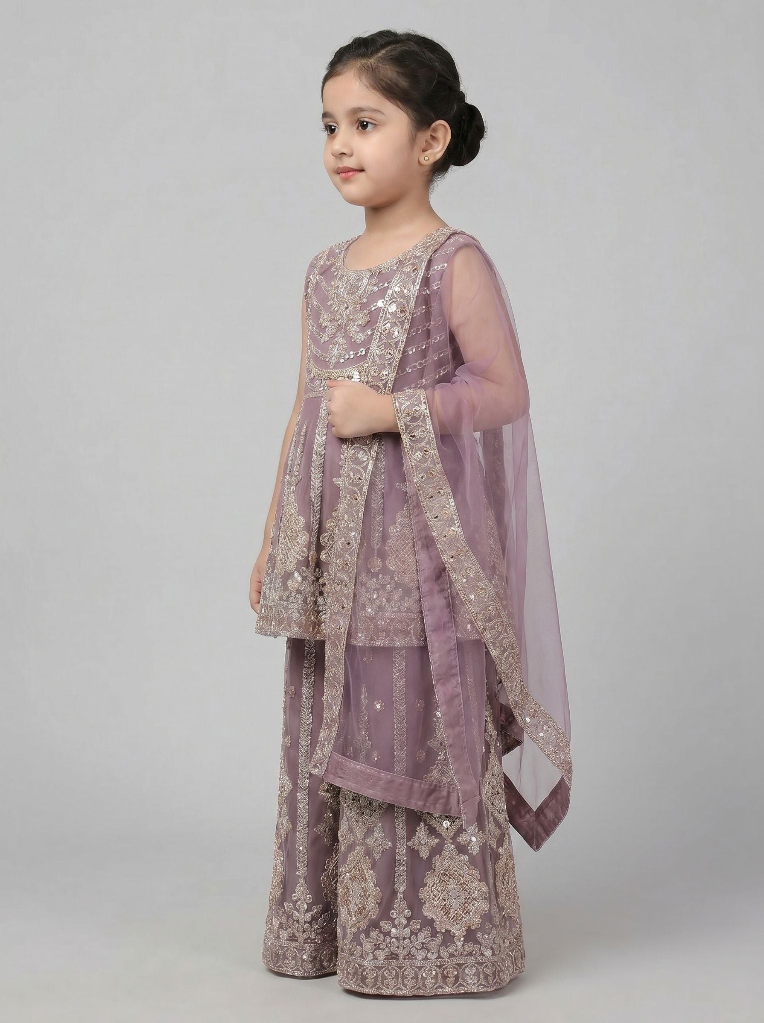 Fancy Sharara outfit on cotton net