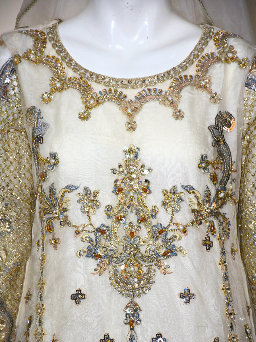 Soft Organza Lehnga with Tilla, Sitara and Thread Work