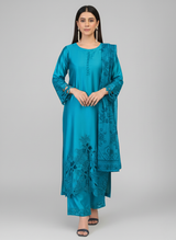3 pc silk cutwork dress