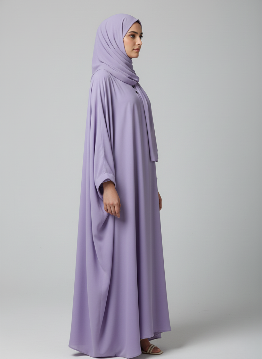 Chiffon butterfly Abaya with a separate upper and inner layer