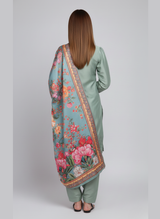3 pc silk dress with Farshi Shalwar
