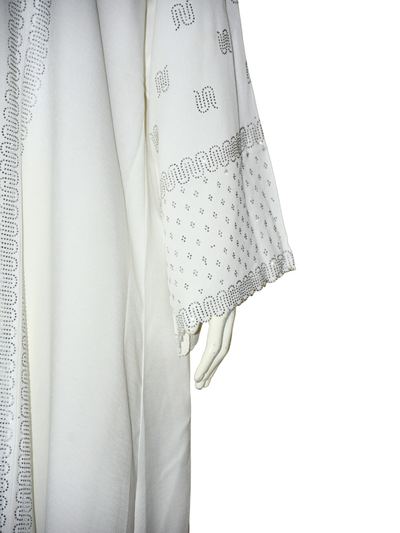 Nida fabric Abaya with Silver stone work
