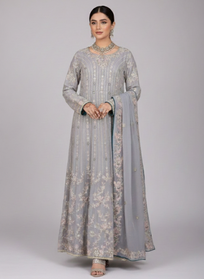 3 Pcs chiffon embroidered dress