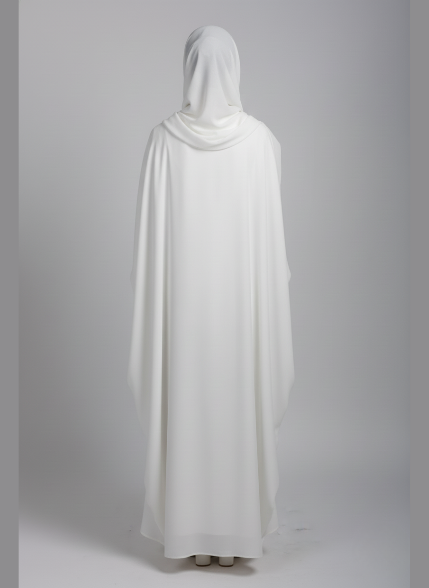 Chiffon butterfly Abaya with a separate upper and inner layer