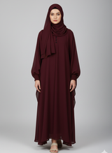 Chiffon butterfly Abaya with a separate upper and inner layer