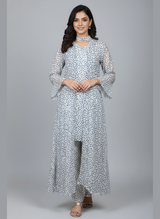 Front open 3 pc Chiffon Gown dress