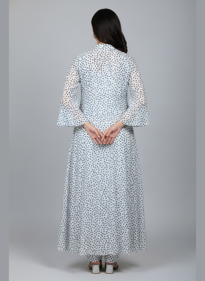 Front open 3 pc Chiffon Gown dress