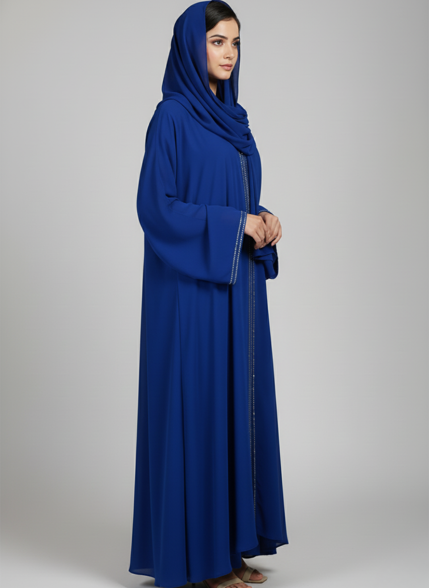 Chiffon Straight Abaya with a separate upper and inner layer