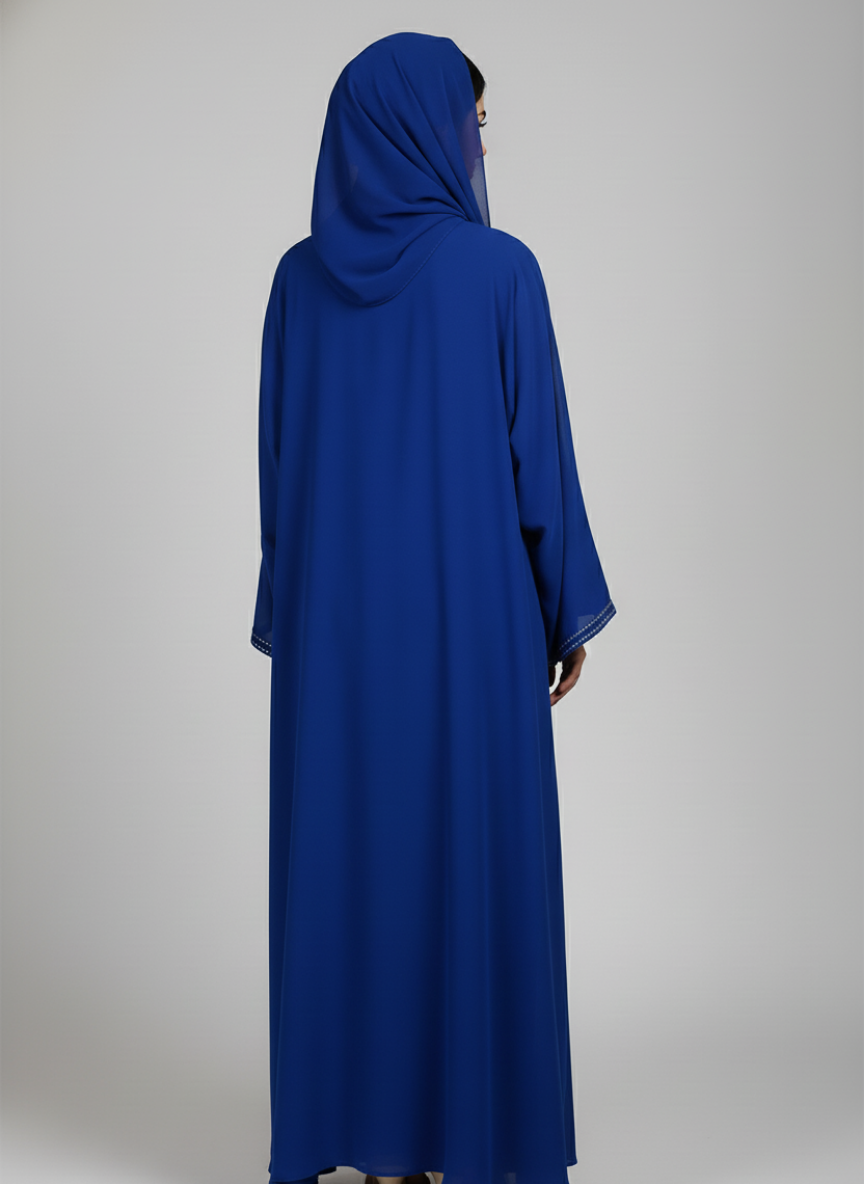Chiffon Straight Abaya with a separate upper and inner layer