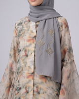 Front Closed Floral Abaya