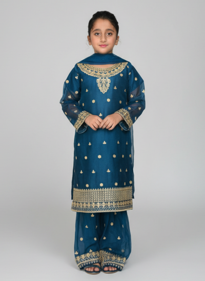 3 pcs chiffon Girls Gharara