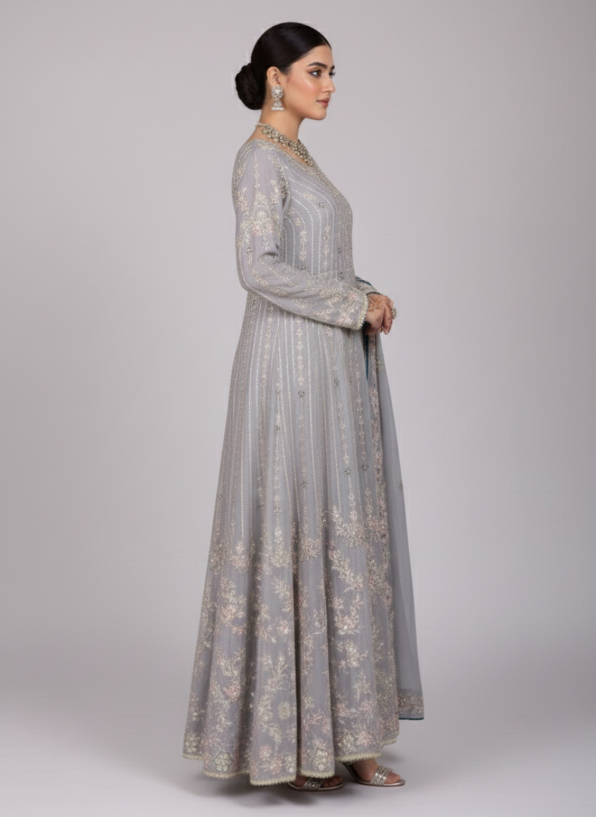 3 Pcs chiffon embroidered dress