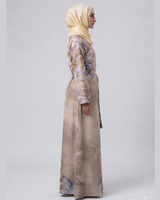 Front closed gown style silky Abaya