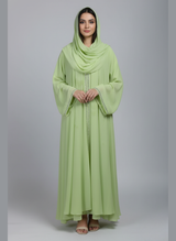 Chiffon Straight Abaya with a separate upper and inner layer