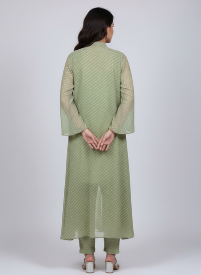 Front open 3 pc Chiffon Gown dress