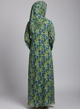 Chiffon printed Straight Abaya with separate upper and inner