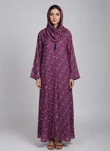Chiffon printed Straight Abaya with separate upper and inner