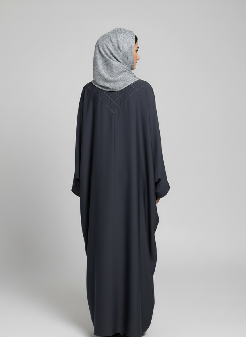 Plain Butterfly Abaya with Stone work