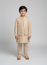 3 pcs kids Kurta Trouser with waistcoat