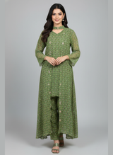 Front open 3 pc Chiffon Gown dress