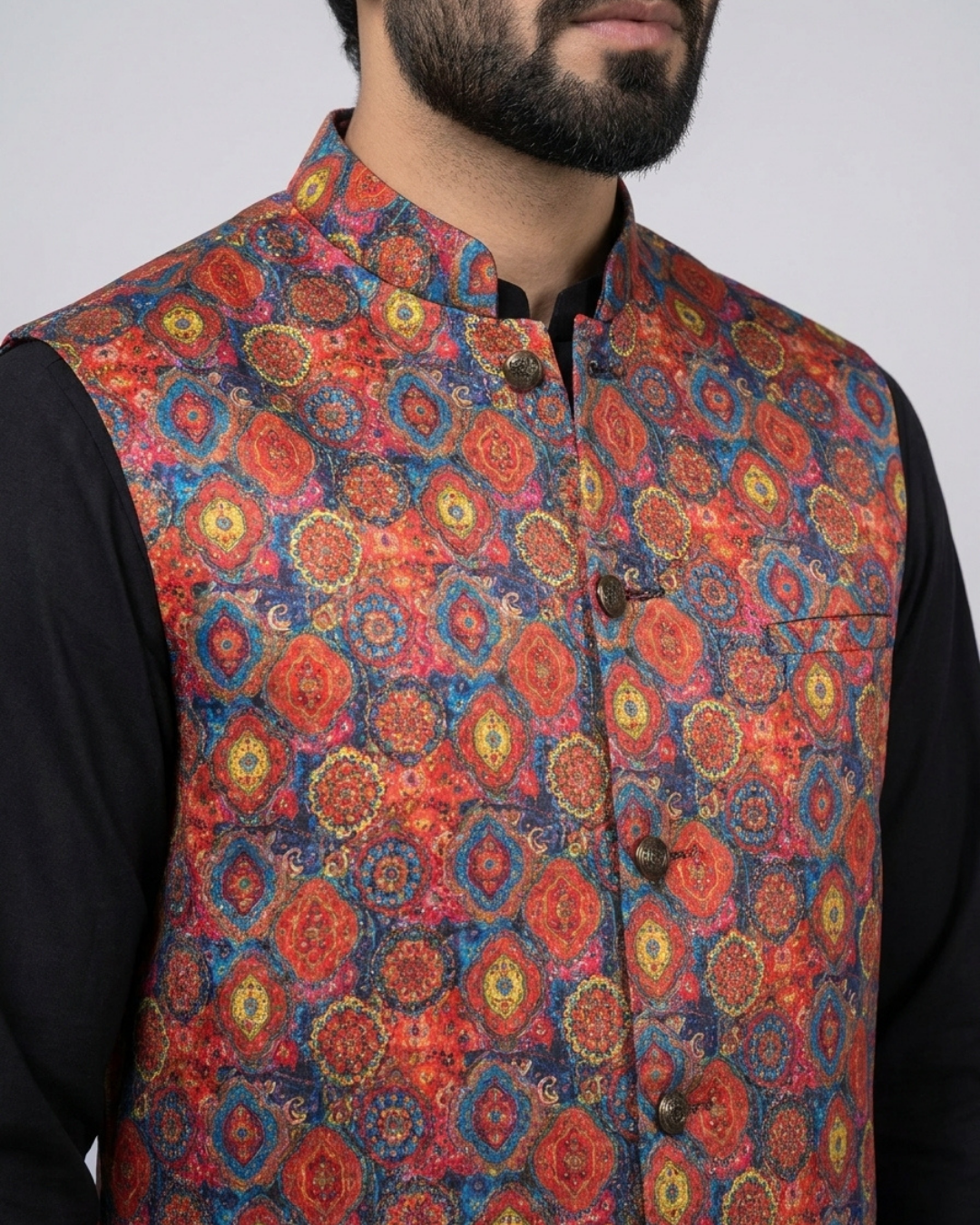 Mens waistcoat in Silk Fabric