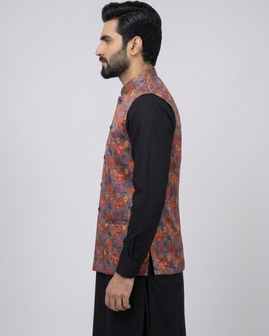 Mens waistcoat in Silk Fabric