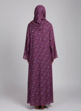 Chiffon printed Straight Abaya with separate upper and inner