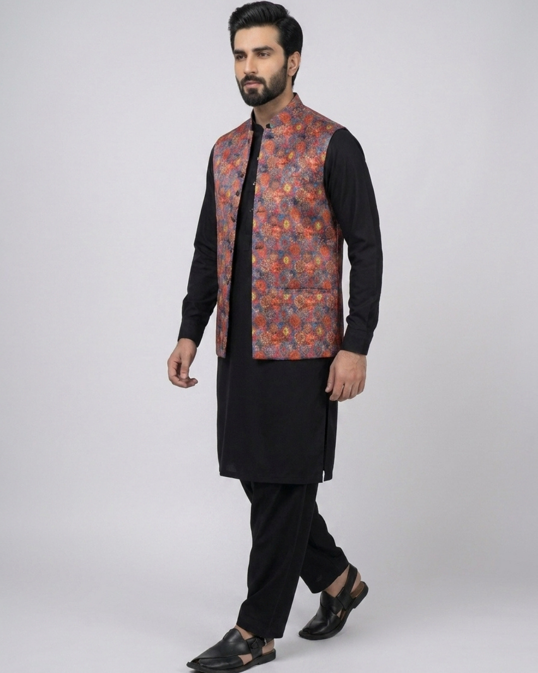 Mens waistcoat in Silk Fabric