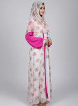 Chiffon printed Straight Abaya with separate upper and inner