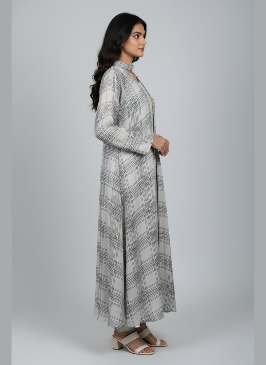 Front open 3 pc Chiffon Gown dress