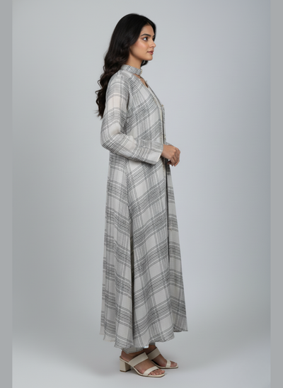 Front open 3 pc Chiffon Gown dress