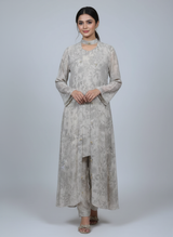 Front open 3 pc Chiffon Gown dress