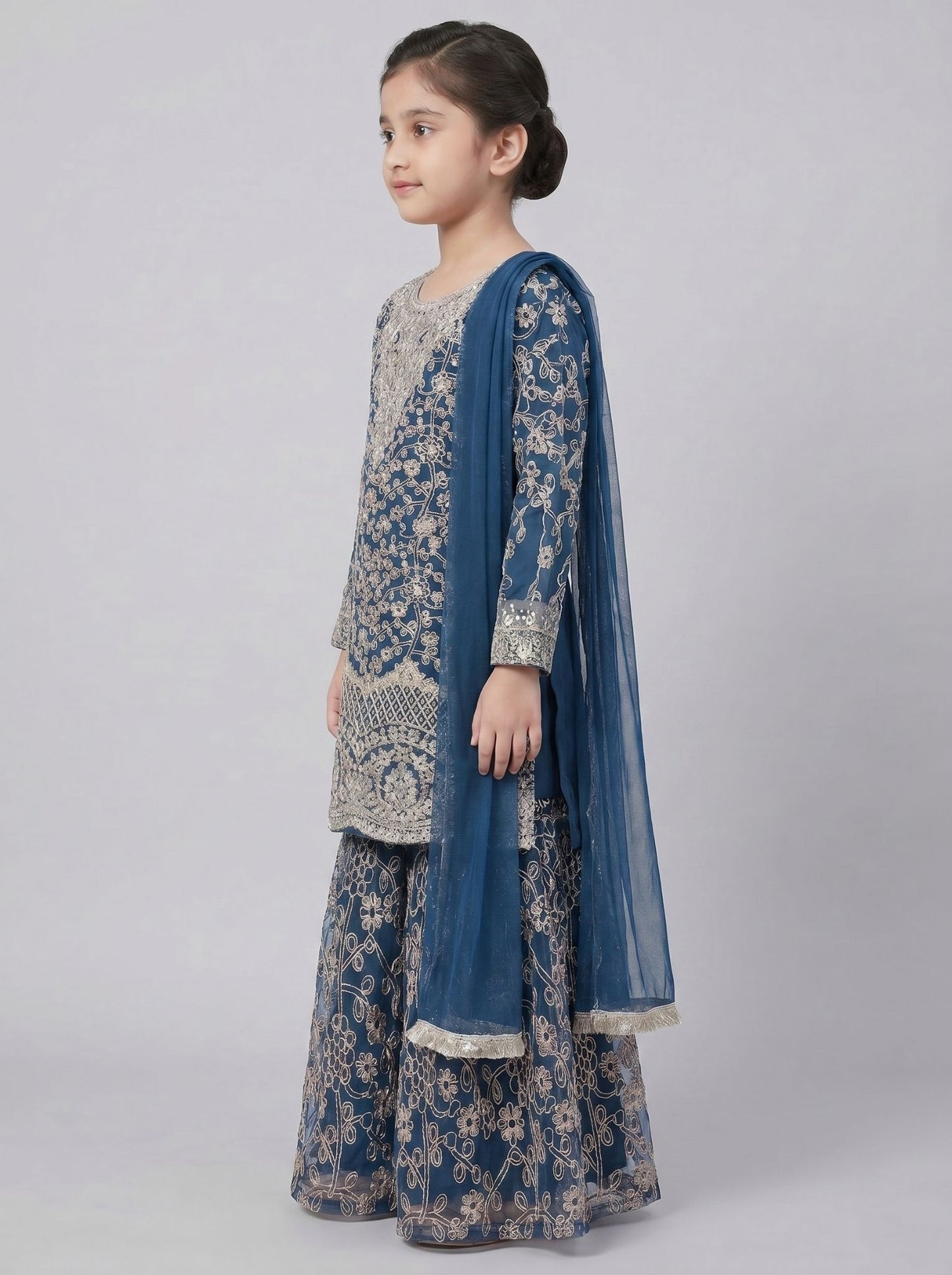3 pcs kids cotton net Sharara