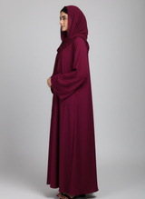 Front open Gown Style Chiffon Abaya with scarf