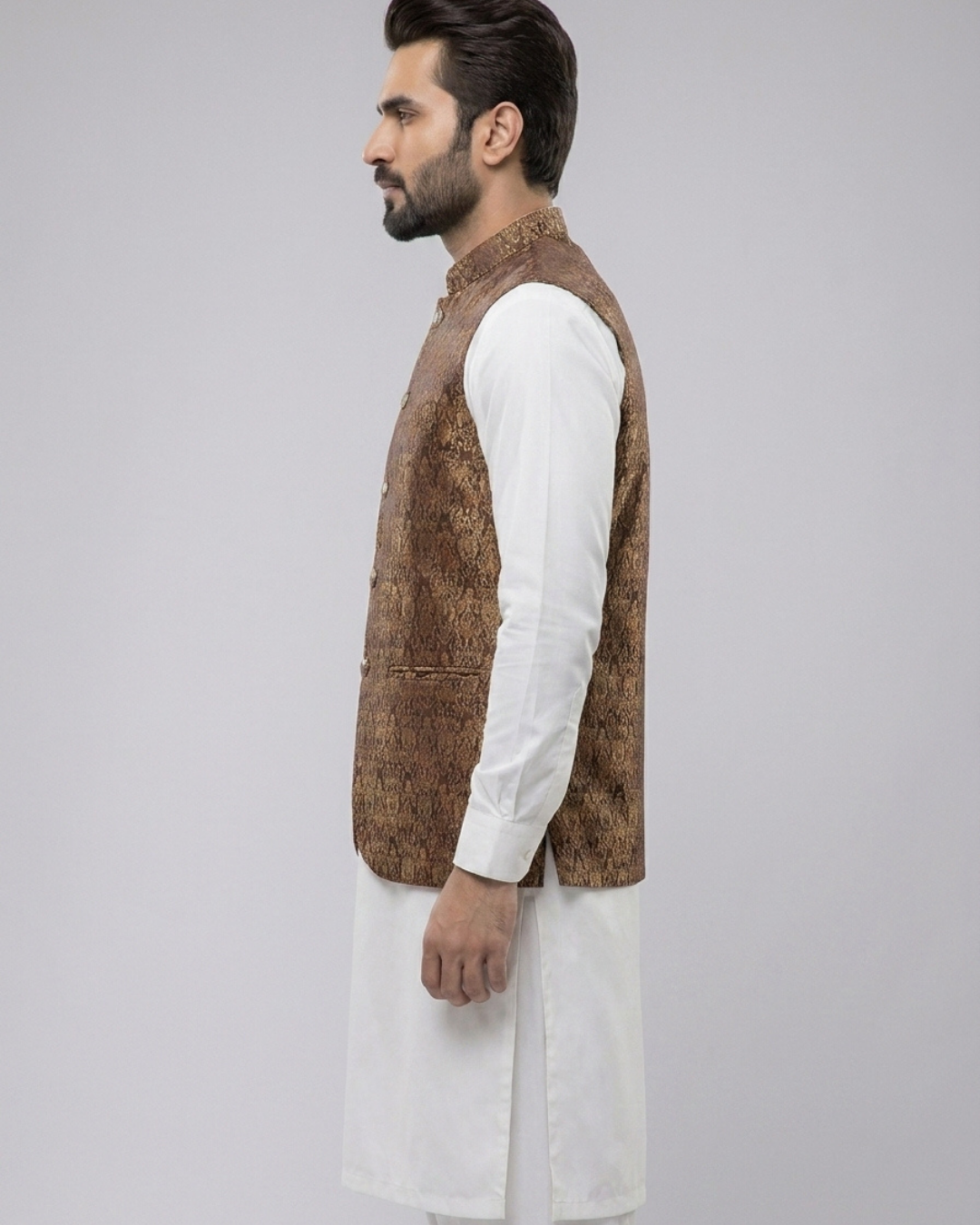 Mens waistcoat in Silk Fabric