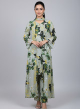 Front open 3 pc Chiffon Gown dress