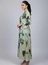 Front open 3 pc Chiffon Gown dress