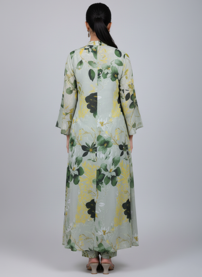 Front open 3 pc Chiffon Gown dress