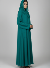 Front open Gown Style Chiffon Abaya with scarf