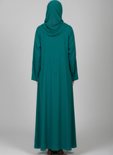 Front open Gown Style Chiffon Abaya with scarf