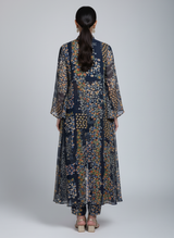 Front open 3 pc Chiffon Gown dress