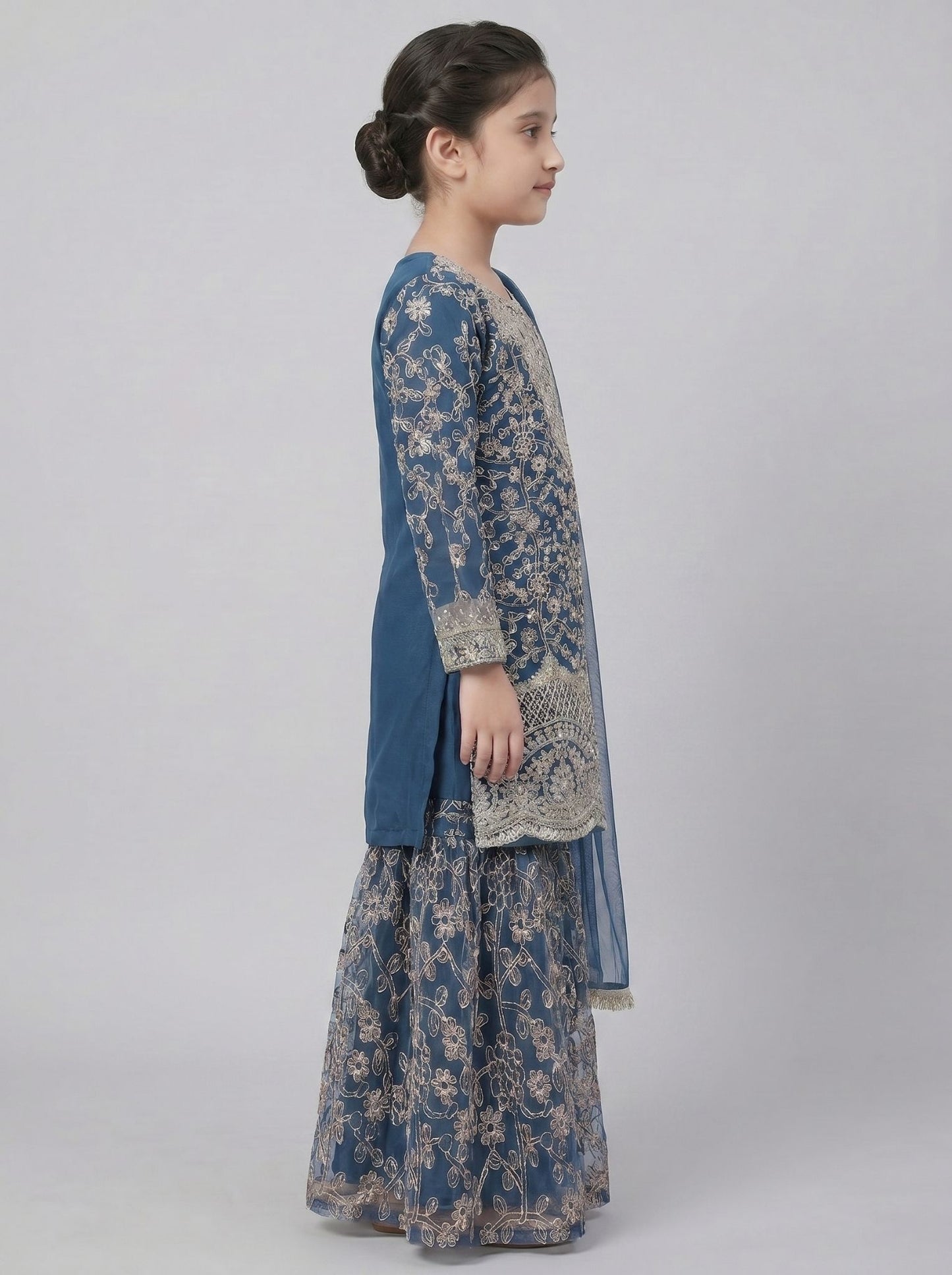 3 pcs kids cotton net Sharara