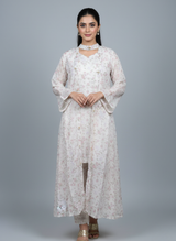 Front open 3 pc Net Chiffon Gown dress