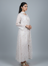 Front open 3 pc Net Chiffon Gown dress