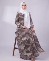 Front Closed Floral Abaya