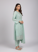 3pc Women Party Wear Agha Noor Sea Green