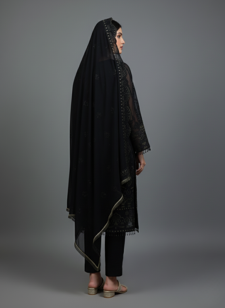 3 Pcs Chiffon Pakistani Dress Available in USA