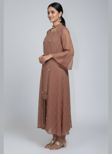 Front open 3 pc Chiffon Gown dress