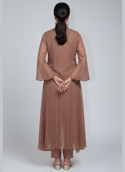 Front open 3 pc Chiffon Gown dress