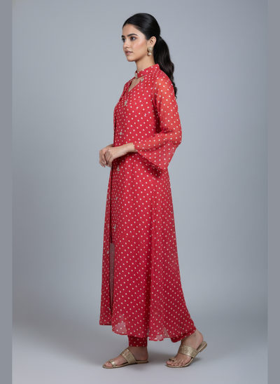 Front open 3 pc Chiffon Gown dress